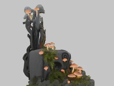 Mystical Shrine 3D Model Low-poly 3D model