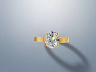 Oval stone ring 3D print model