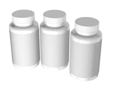 White Bottle with Label 3D model