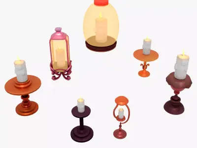 Fantasy Stylized Halloween Lamp Low-poly 3D model