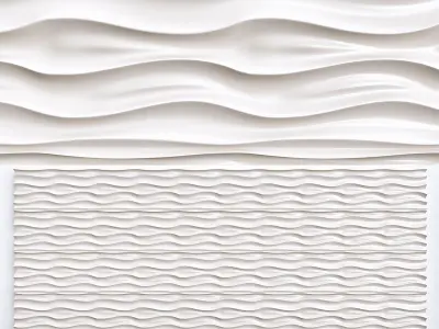 Collection of Wall panel 3d model 16 pieces Low-poly 3D model