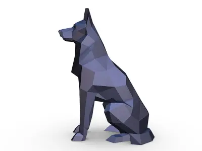 German shepherd figure 3D print model
