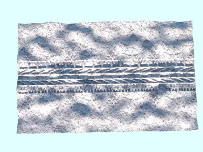Car Track On The Snow 3D model