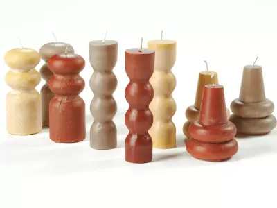polypasta - ferm living - candles set 01 3D model