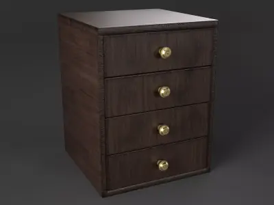 Bedside Nightstand Low-poly 3D model