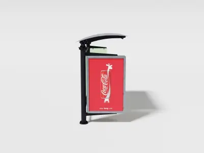 Elegant bus stop Low-poly 3D model