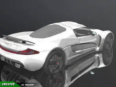 Lowpoly McLaren F1 GTR Type Racing Car 3D Model Low-poly 3D model