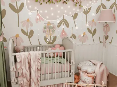 Spring Baby Room Blender Scene 3D model