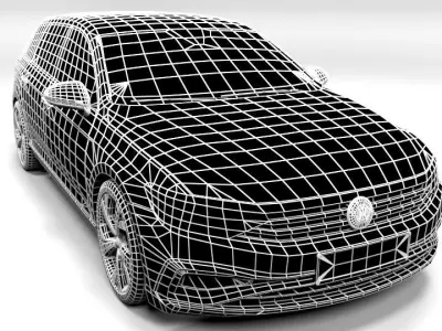 PASSAT RLINE ESTATE 2021 Low-poly 3D model