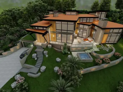 Vacation House In The Woods 3D model