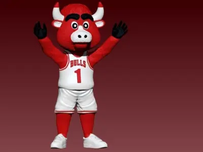 NBA - CHICAGO BULLS BASKETBALL MASCOT STATUE - 3D PRINT 3D print model