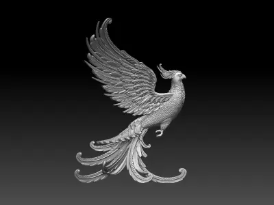 phoenix sculpture of 3D print model