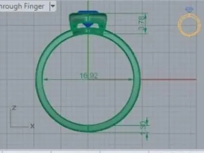 Oval Shape Bezel Ring 256 3D print model