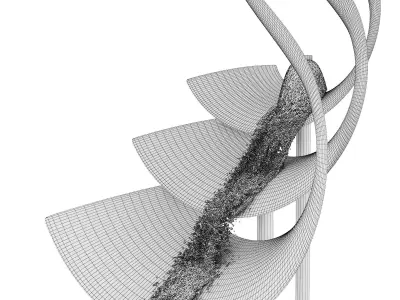 Swirl element stainless steel fountain 3D model