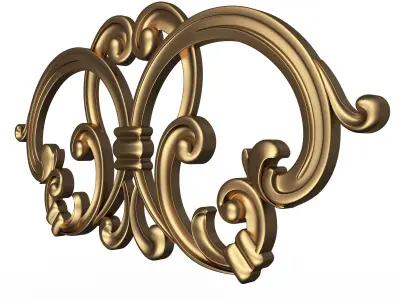 Carved Plaster Molding Decoration 034 Low-poly 3D model
