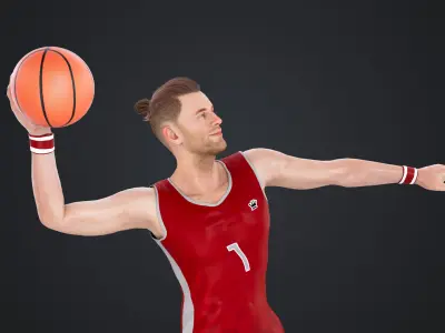 Basketball players 3D model