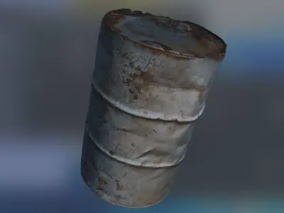 Rusty Old Oil Barrel 3D model