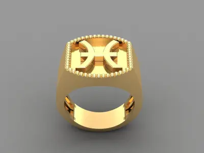 Pisces Ring Version 2 For Print STL 3D print model
