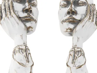 Hand with face figurine 3D model