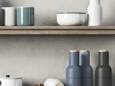 Scandinavian decorative set for the kitchen 3D model