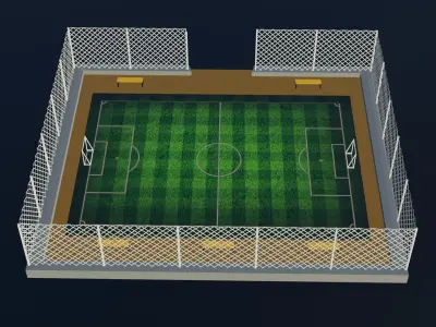 Soccer Stadium Low-poly 3D model
