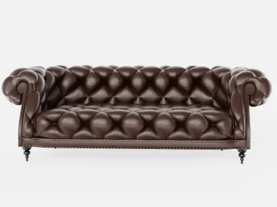 Castered Chesterfield Sofa Low-poly 3D model