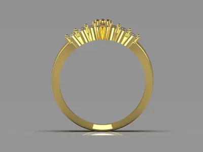 Yellow gold ring with diamond model blade design jr00076 3D print model