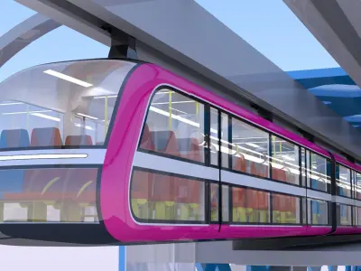 Elevated train station II 3D model