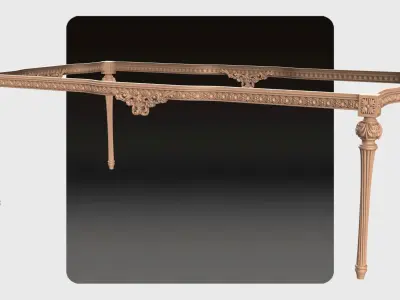Carved dinner table for cnc 15 3D model
