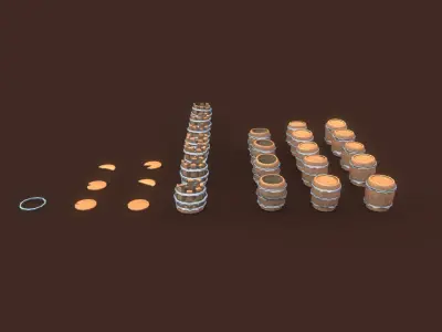 Stylized PBR Barrels Pack Low-poly 3D model