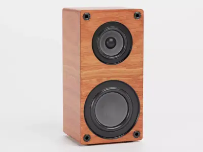 Tower Speaker V1 - Universal Wooden Sound Unit Low-poly 3D model