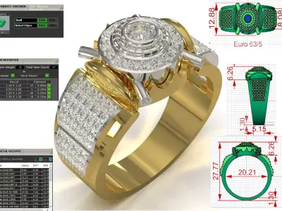 Luxury men jewelry STL 3DM 3D gold ring model mr0317 3D print model