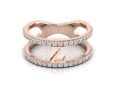 Jewelry Alphabet Ring Z 3D print model