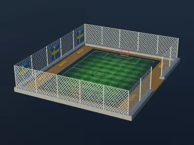 Soccer Stadium - Sweden Low-poly 3D model