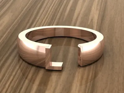 Alphabet Ring L 3D print model
