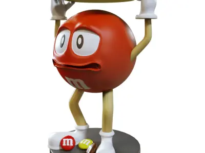 MMs Statue with Storage Low-poly 3D model