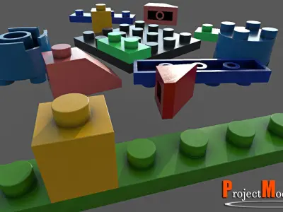Building Block-Pack002 Low-poly 3D model