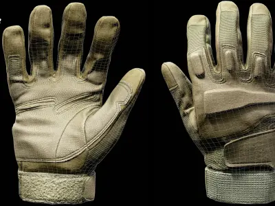 Tactical Gloves 043 Low-poly 3D model