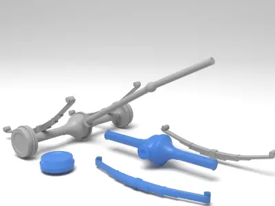 Rear old truck suspension - 3D print ready 3D print model