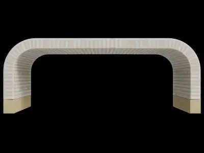 Light Beige Round Rectangle Bohemian Coffee Table Low-poly 3D model