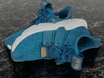 ADIDAS PROPHERE 3D SHOES - AQUA WHITE 3D model