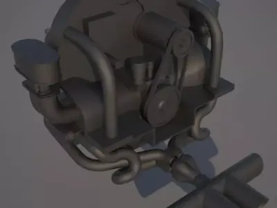 Printable VW engine 3D print model