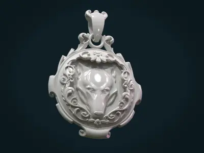 Wolf Pendant II 3D print model
