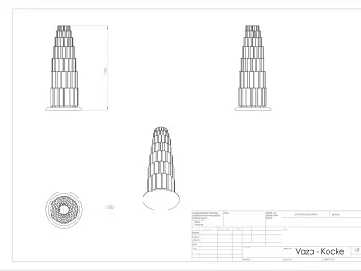 Parallelepiped Vases Free 3D model