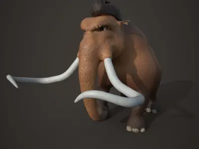 Cartoon Mammoth Character 3D model