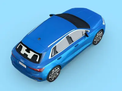 Audi A3 Sportback 2021 Low-poly 3D model