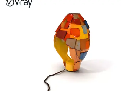 Mosaic Egg Lamp model pack for design projects Low-poly 3D model