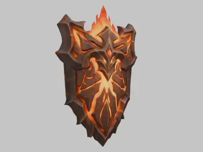 Inferno Shield Low-poly 3D model