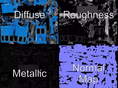 Blue Construction Drill model pack Low-poly 3D model