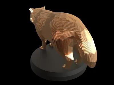Parametric Raccoon Dog Low-poly 3D model